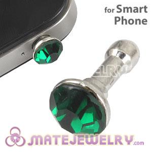 Wholesale Earphone Jack Anti Dust Plug Stopper With Green Crystal For iPhone 