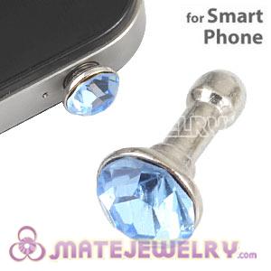 Wholesale Earphone Jack Anti Dust Plug Stopper With Blue Crystal For iPhone 