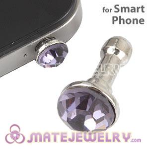 Wholesale Earphone Jack Anti Dust Plug Stopper With Lavender Crystal For iPhone 