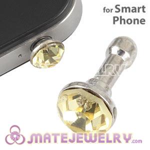 Wholesale Earphone Jack Anti Dust Plug Stopper With Yellow Crystal For iPhone 