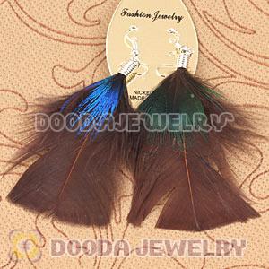 Fashion Grizzly Bohemian Feather Earrings With Alloy Fishhook Wholesale