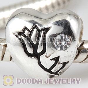 925 Sterling Silver Heart Charm Beads For Valentines Day 