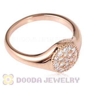 Unisex Rose Gold Plated Stackable Finger Ring With Austrian Crystal