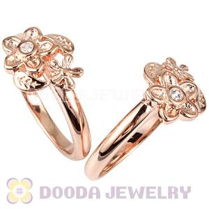 Rose Gold Plated Stackable He Loves Me Ring With Austrian Crystal