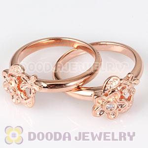 Rose Gold Plated Stackable He Loves Me Ring With Austrian Crystal