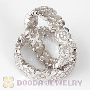 Unisex Platinum Plated Stackable Darling Daisies Ring Wholesale
