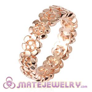 Unisex Rose Gold Plated Darling Daisies Ring Upon Ring 
