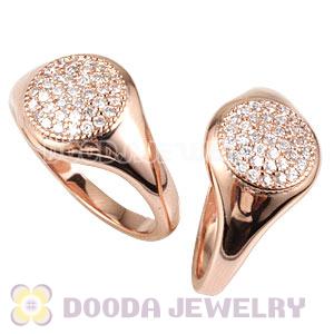 Unisex Rose Gold Plated Stackable Finger Ring With Austrian Crystal