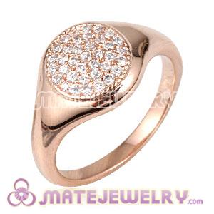Unisex Rose Gold Plated Ring Upon Ring With Austrian Crystal