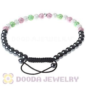 Fahion Handmade AKA Style Pink And Green Czech Crystal Necklace Wholesale