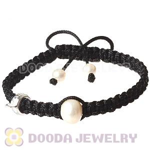 Fashion Sterling Silver Charms Macrame Bracelets Witn Freshwater Pearl