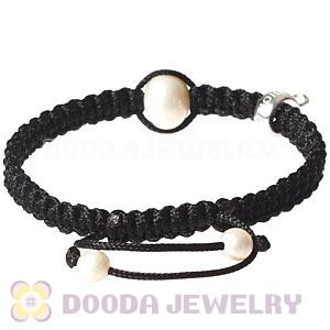 Fashion Sterling Silver Charms Macrame Bracelets Witn Freshwater Pearl