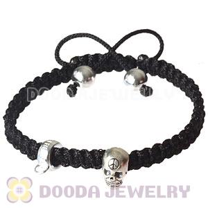Fashion Sterling Silver Skull Head Charms Macrame Bracelets Wholesale