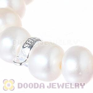 Natural Freshwater Pearl Sterling Silver Stackable Charms Bracelets Wholesale