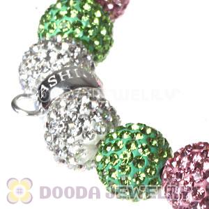 Fahion AKA Style Pink And Green Czech Crystal Charms Bracelets Wholesale