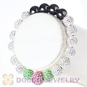 Fahion AKA Style Clear Pink And Green Czech Crystal Bracelets Wholesale