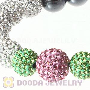 Fahion AKA Style Clear Pink And Green Czech Crystal Bracelets Wholesale