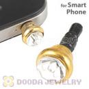 Earphone Jack Plug Accessory With Clear Crystal For Smart Phone Wholesale
