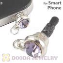 Earphone Jack Plug Accessory With Lavender Crystal For Smart Phone Wholesale