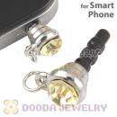 Earphone Jack Plug Accessory With Yellow Crystal For Smart Phone Wholesale