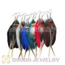 120 Pair Per Bag Multi Coloured Cheap Long Feather Earrings Wholesale