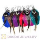 120 Pair Per Bag Multi Coloured Cheap Long Feather Earrings Wholesale