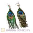 120 Pair Per Bag Multi Coloured Cheap Long Peacock Feather Earrings Wholesale