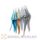 120 Pair Per Bag Multi Coloured Cheap Long Feather Earrings Wholesale