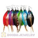 120 Pair Per Bag Multi Coloured Cheap Long Feather Earrings Wholesale
