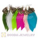 120 Pair Per Bag Multi Coloured Cheap Long Feather Earrings Wholesale