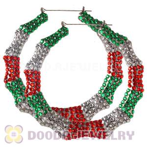 90mm Basketball Wives Bamboo Flag Of Italy Earrings 