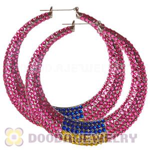 90mm Basketball Wives Bamboo Flag Of Ukraine Earrings 