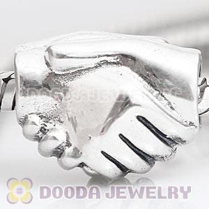 European Sterling Silver Shaked Hands Charm Beads Wholesale