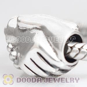 European Sterling Silver Shaked Hands Charm Beads Wholesale
