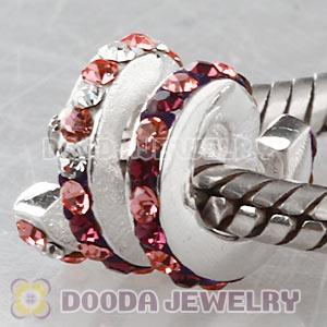 European Sterling Silver Swirl Bead With Austrian Crystal Wholesale