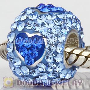 Sterling Silver European Austrian Crystal Beads With Heart Wholesale