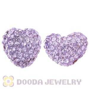 Pave Austrian Crystal Heart Beads Earrings Component Findings 