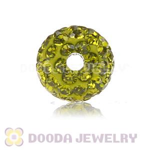 Cheap Price 8mm Handmade Pave Olivine Crystal Beads Wholesale 