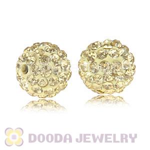 Cheap Price 10mm Handmade Pave Yellow Crystal Beads Wholesale 
