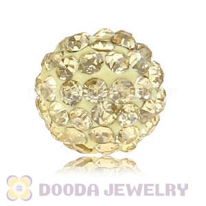 Cheap Price 10mm Handmade Pave Yellow Crystal Beads Wholesale 