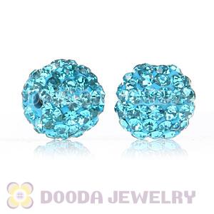 Cheap Price 10mm Handmade Pave Cyan Crystal Beads Wholesale 