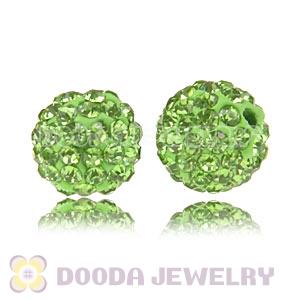 Cheap Price 10mm Handmade Pave Green Crystal Beads Wholesale 