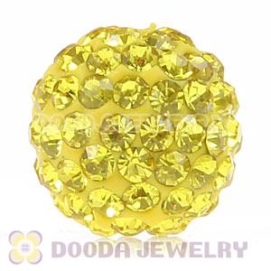 Cheap Price 12mm Handmade Pave Yellow Crystal Beads Wholesale 