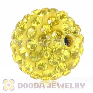 Special Price 12mm Handmade Pave Yellow Crystal Beads Wholesale 