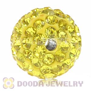 Cheap Price 12mm Handmade Pave Yellow Crystal Beads Wholesale 
