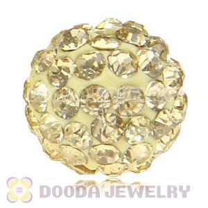 Cheap Price 12mm Handmade Pave Yellow Crystal Beads Wholesale 