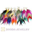 120 Pair Per Bag Multi Coloured Cheap Long Feather Earrings Wholesale
