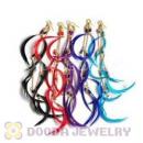 120 Pair Per Bag Multi Coloured Cheap Long Feather Earrings Wholesale