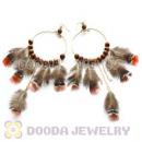 120 Pair Per Bag Multi Coloured Cheap Long Feather Earrings Wholesale