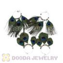 120 Pair Per Bag Multi Coloured Cheap Long Peacock Feather Earrings Wholesale